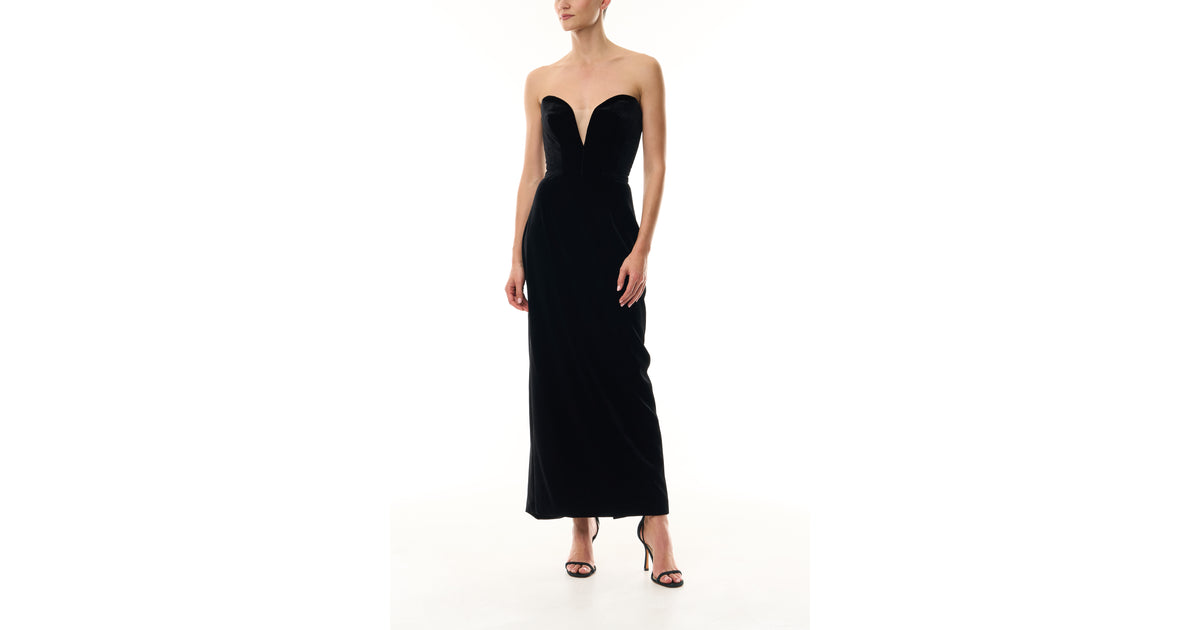 Strapless Velvet Cocktail Dress – Monique Lhuillier