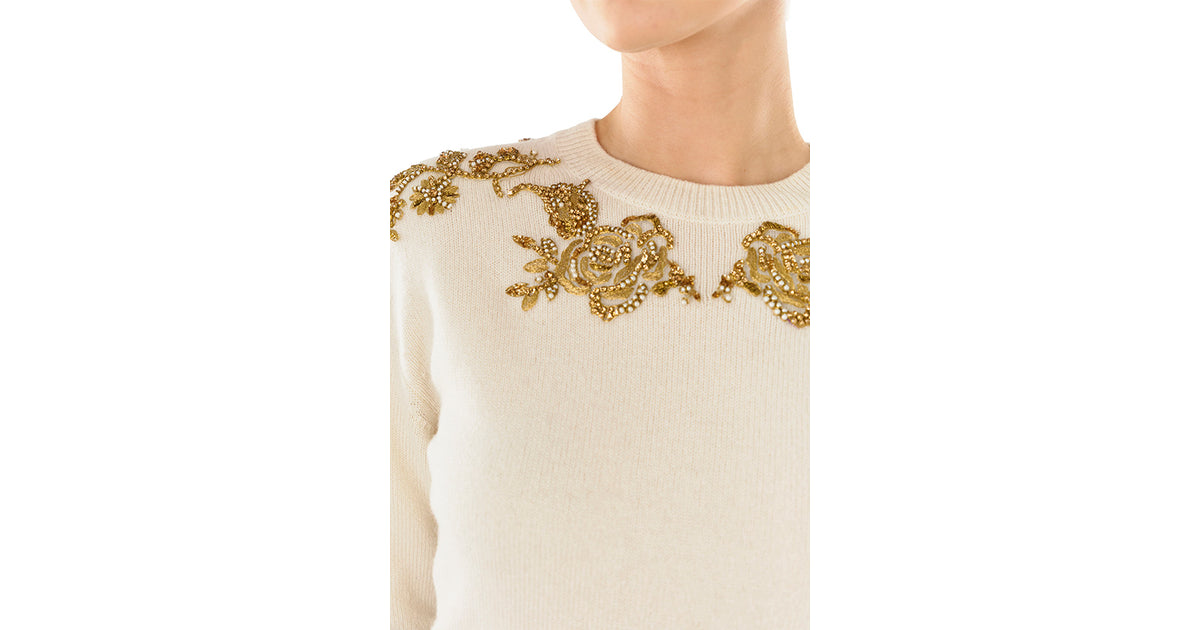 Embroidered Cashmere Sweater – Monique Lhuillier