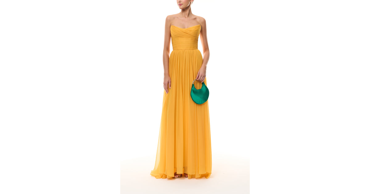 mango formal dresses Mango Chiffon Strapless Gown