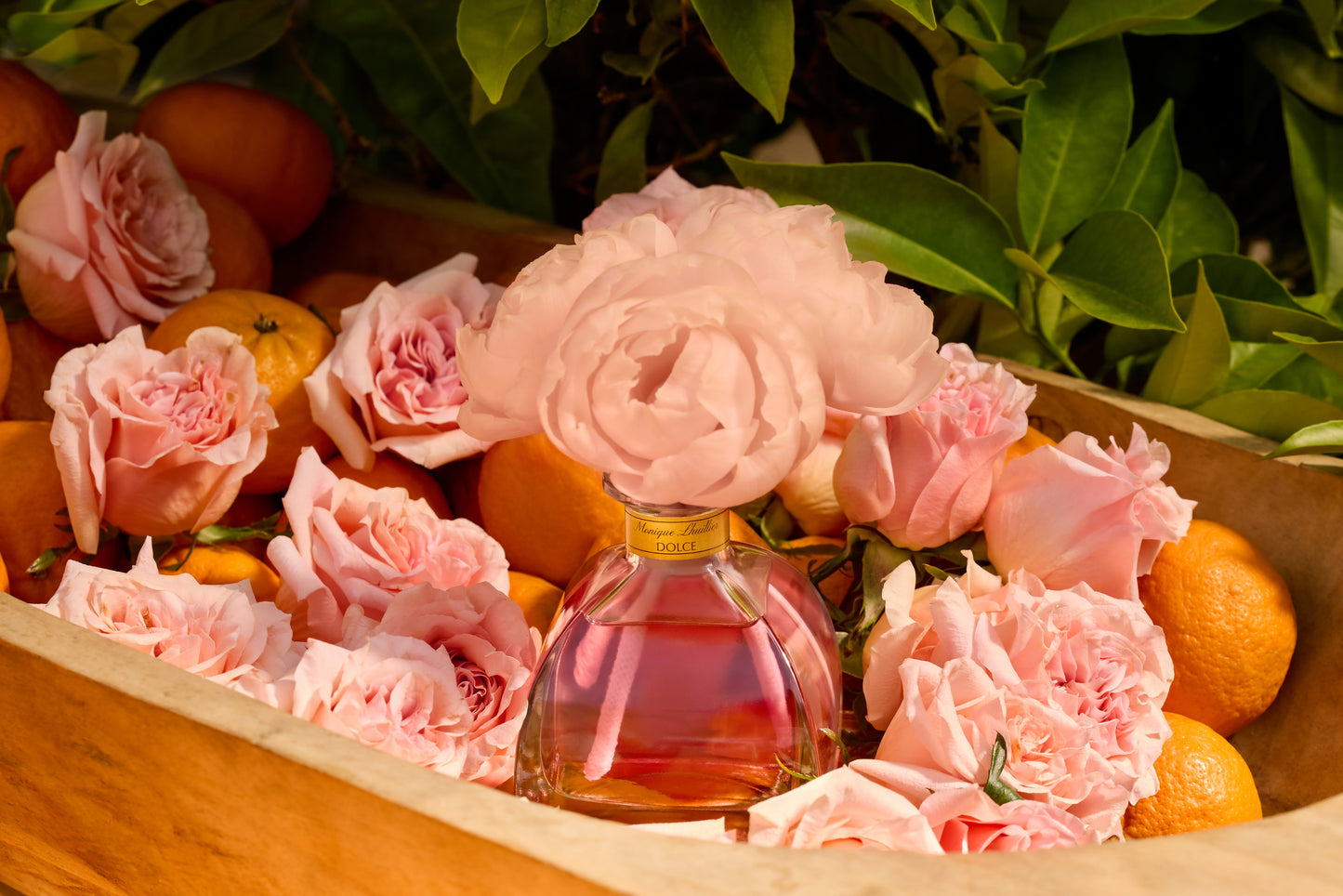 Monique Lhuillier x Agraria Dolce diffuser with sola flowers