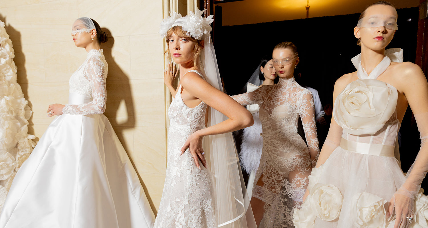 Monique Lhuillier Fall 2026 Bridal collection - runway behind the scenes.