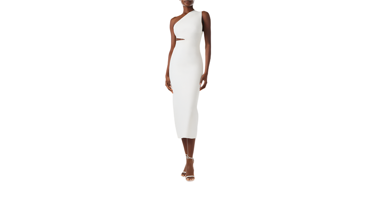 One Shoulder Knit Midi Dress