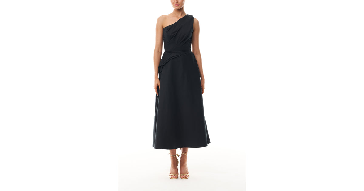 One Shoulder Noir Day Dress Monique Lhuillier One Shoulder Noir Day Dress Monique Lhuillier