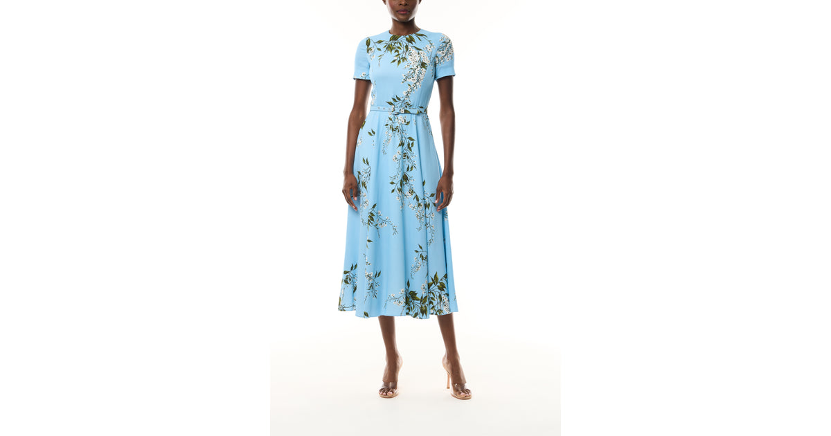 Short Sleeve Floral Dress 10 / Horizon Blue Multi