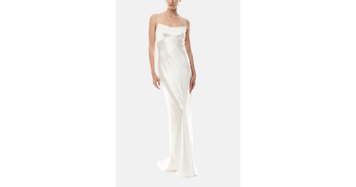 long white silk dress Viola Dress 14 / Silk White