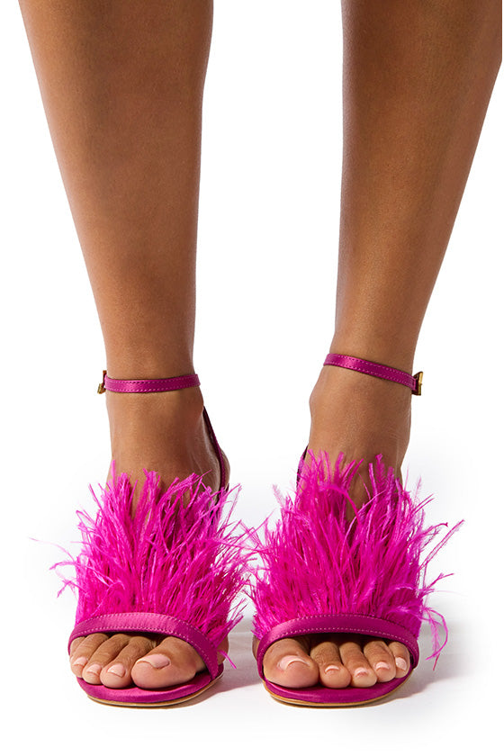 Monique Lhuillier Azalea Fuchsia Satin Sandal