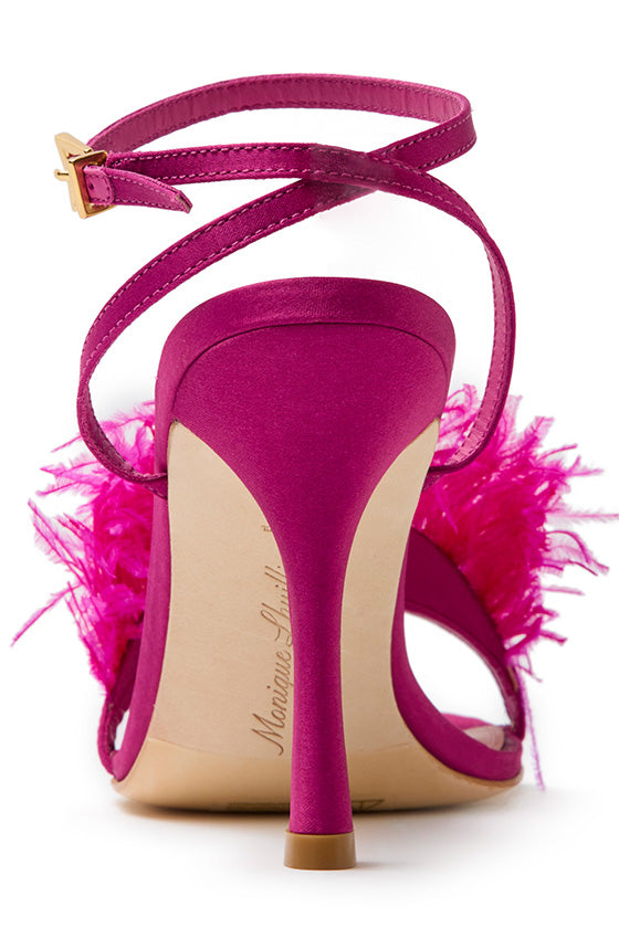 Monique Lhuillier Azalea Fuchsia Satin Sandal