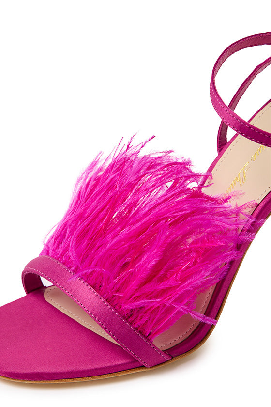 Monique Lhuillier Azalea Fuchsia Satin Sandal