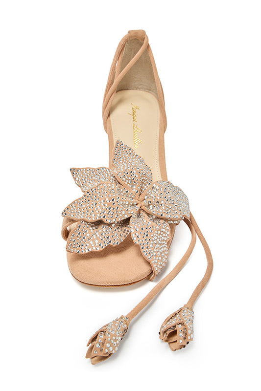 Monique Lhuillier Florette Tan Suede Sandal
