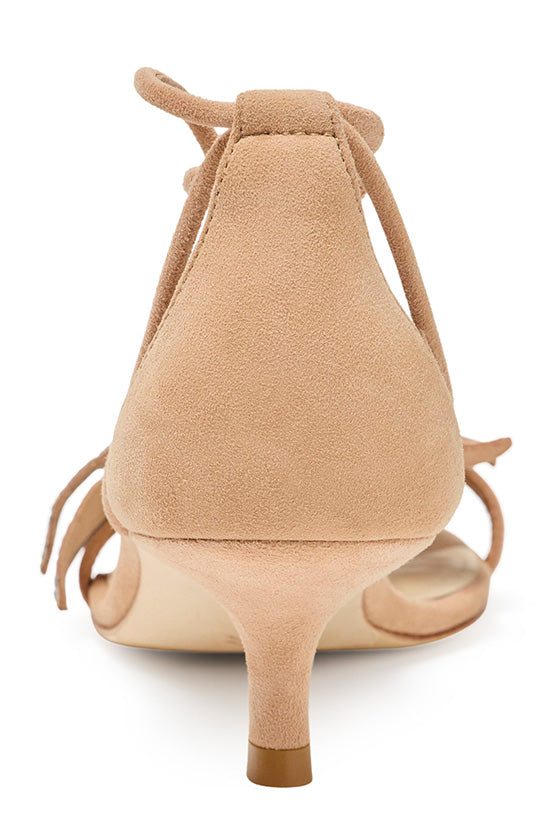 Monique Lhuillier Florette Tan Suede Sandal