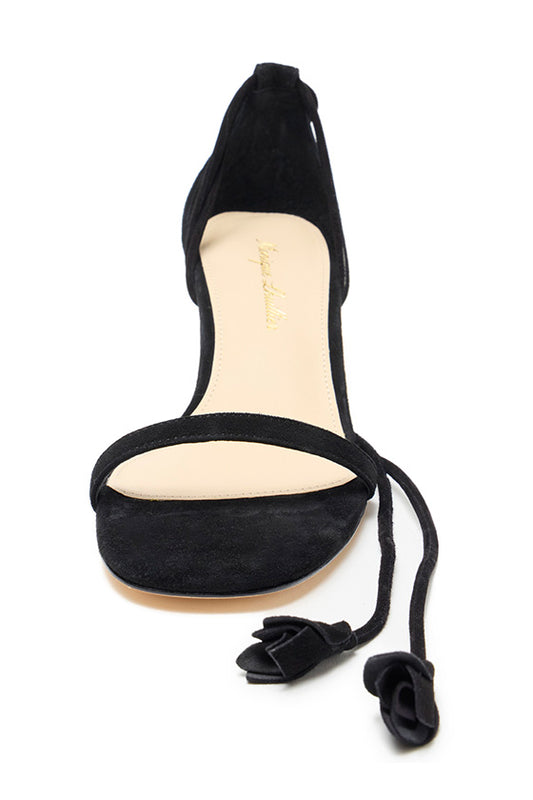 Monique Lhuillier Raya Noir Suede Sandal