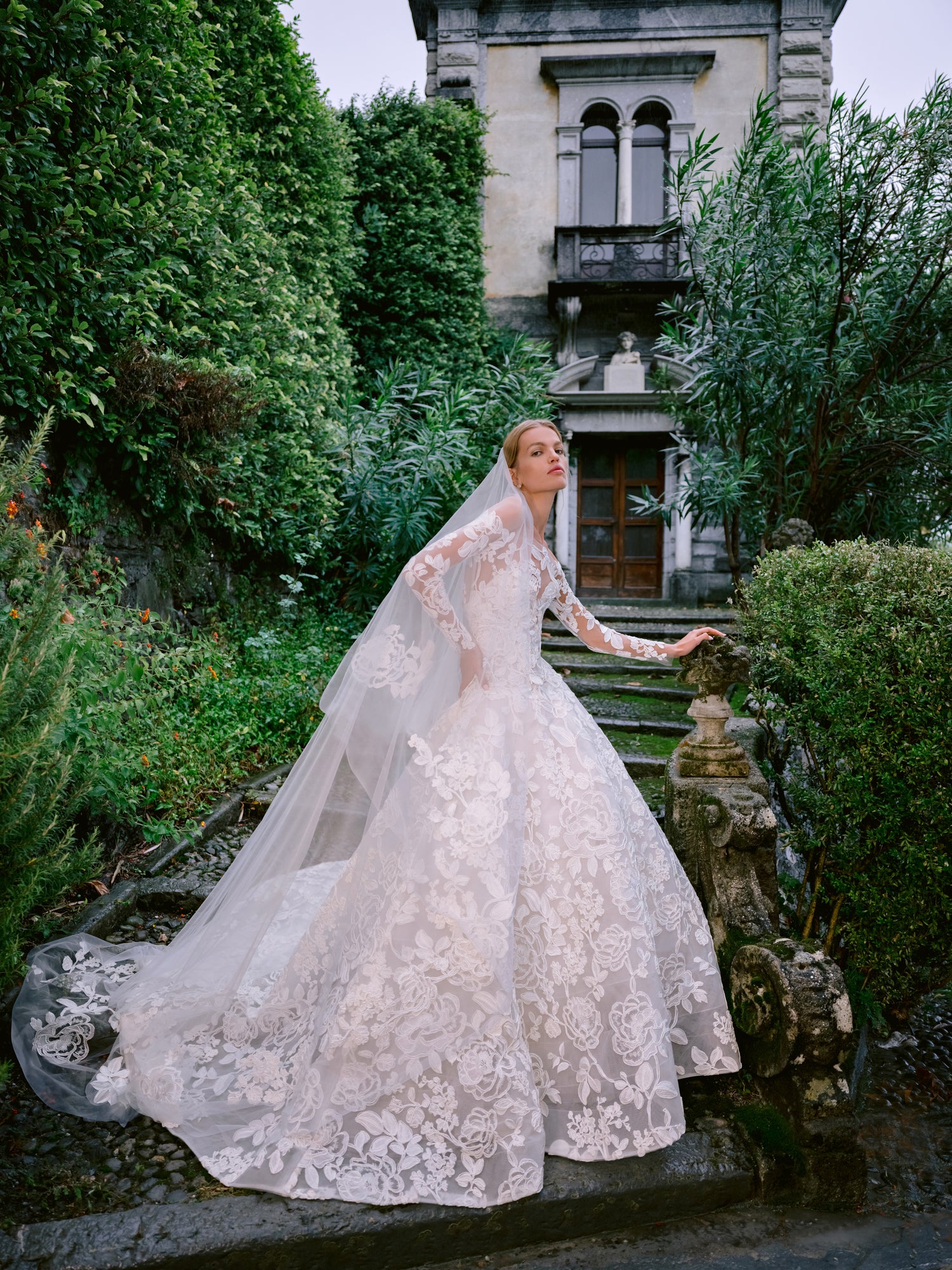 Monique Lhuillier Fall 2025 Bridal Divina Gown, Jacket and Veil