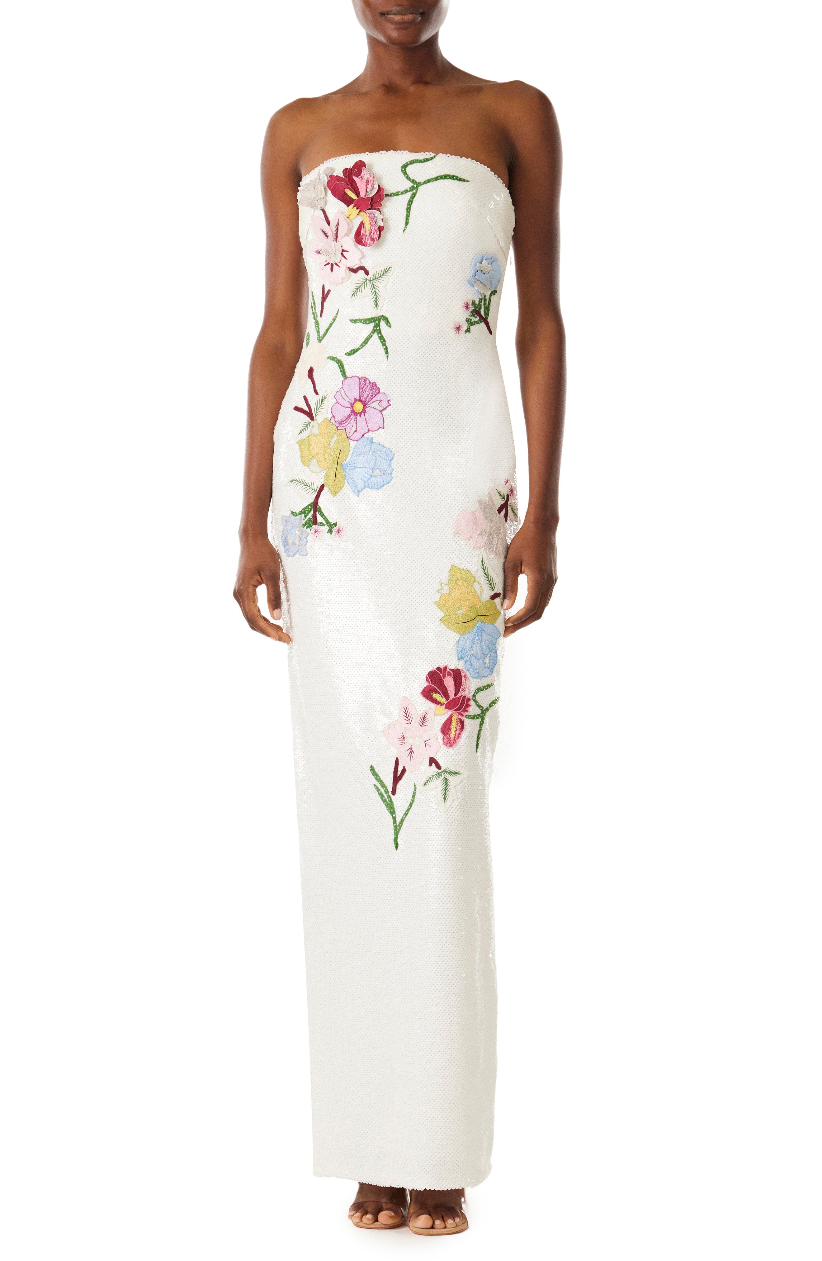 Ml monique outlet lhuillier floral dress