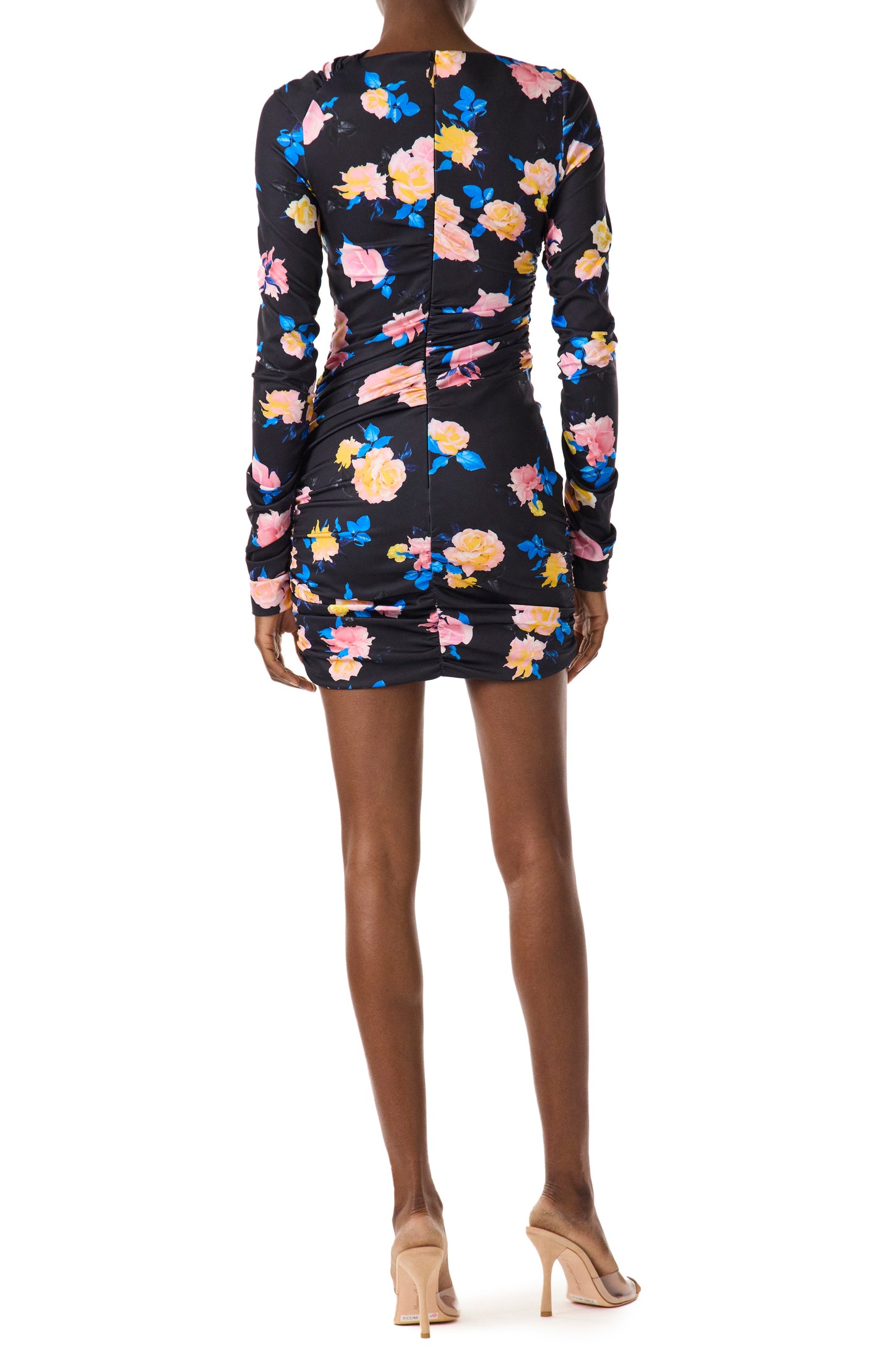 Floral to See Black Floral Print Long Sleeve Mini Dress