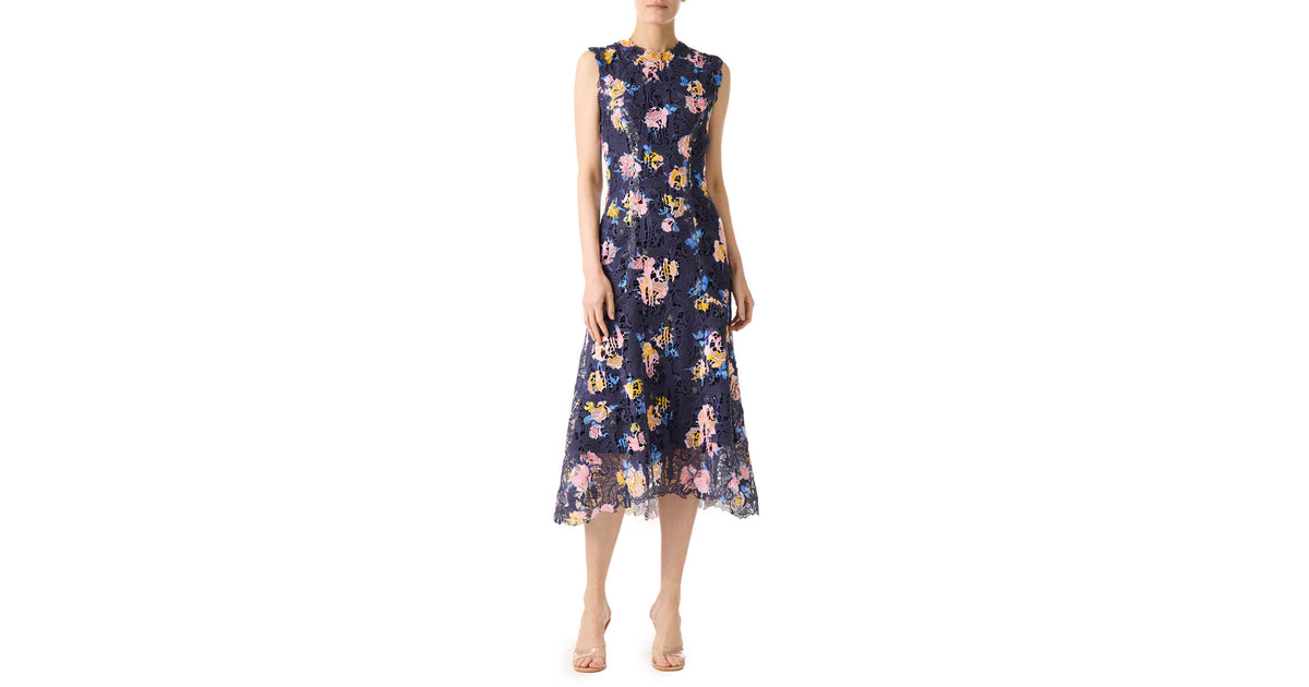 Floral Printed Lace Dress – Monique Lhuillier