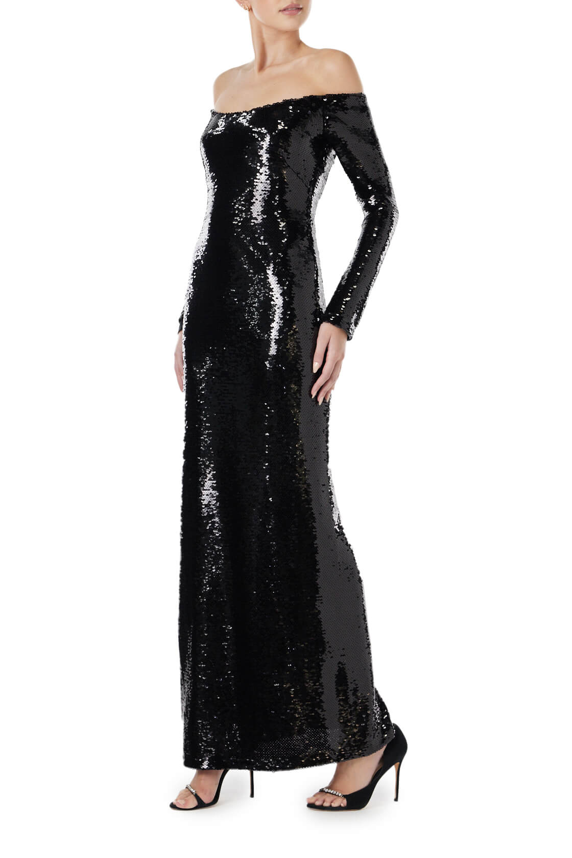 Off the Shoulder Sequin Gown Monique Lhuillier Off the Shoulder Sequin Gown Monique Lhuillier