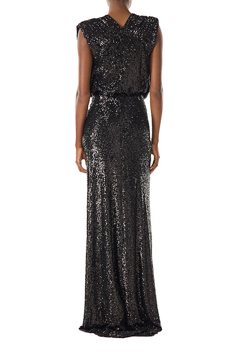 sequin v-neck dress product info and reviews Shop Annakoo V Neck Navy Sequin Sheath Column Prom Dress With Slit Under 139