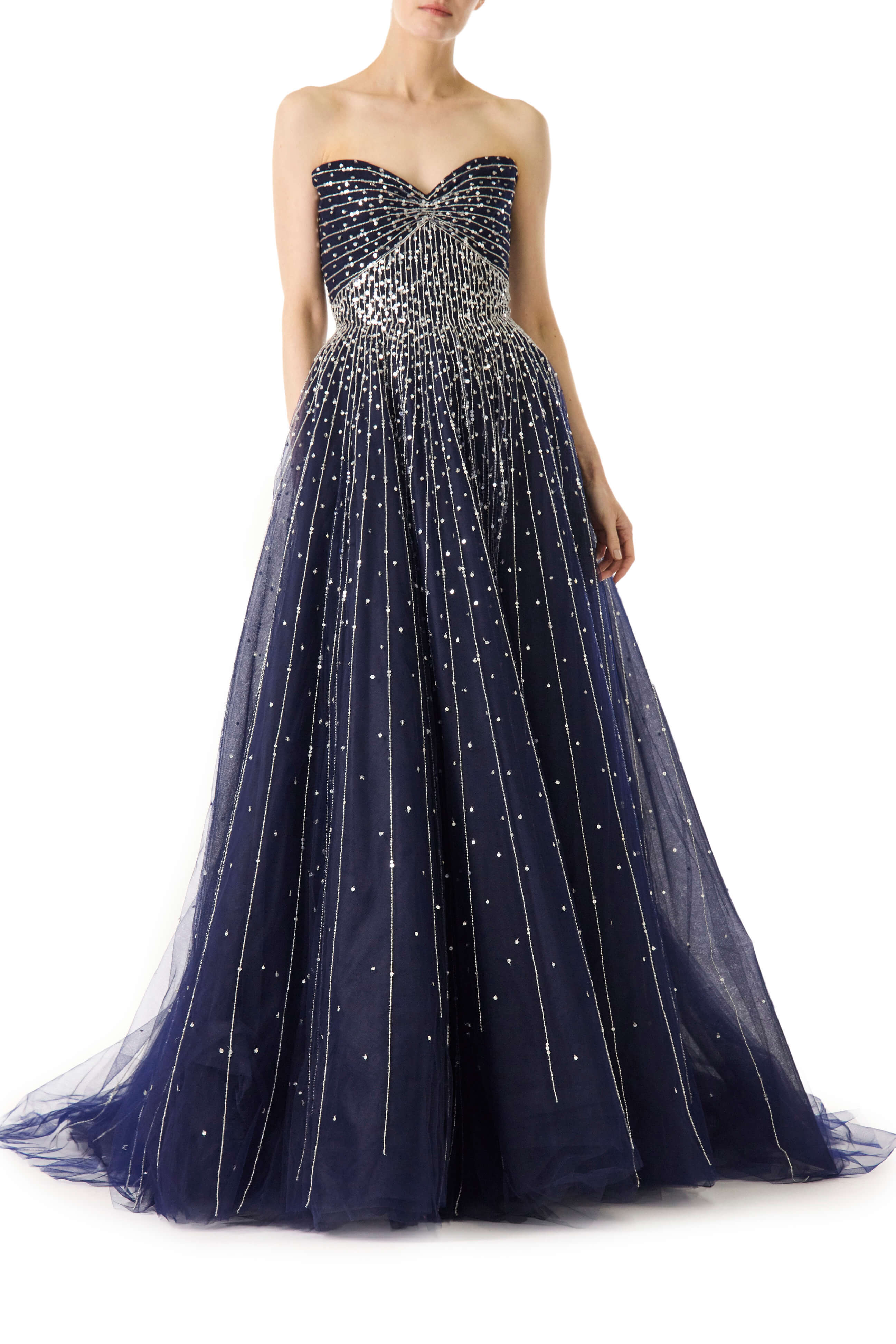 midnight blue starry night debut gown