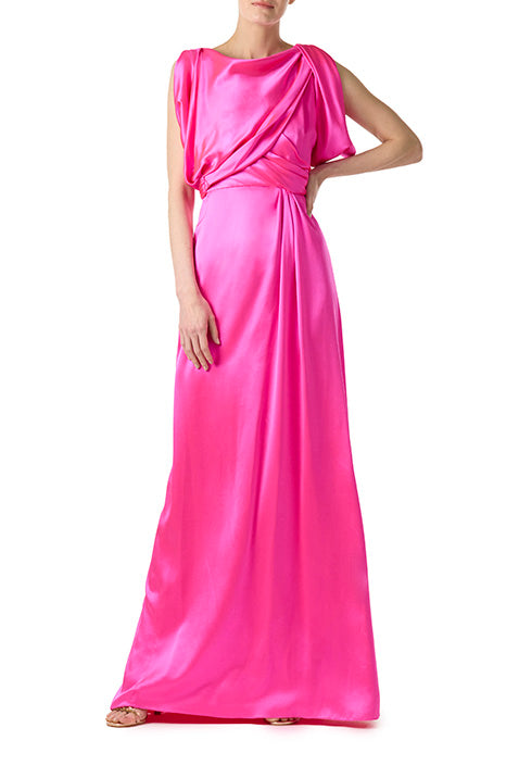 Buy Dusty Pink Embroidered Draped Gown at Amazon.in