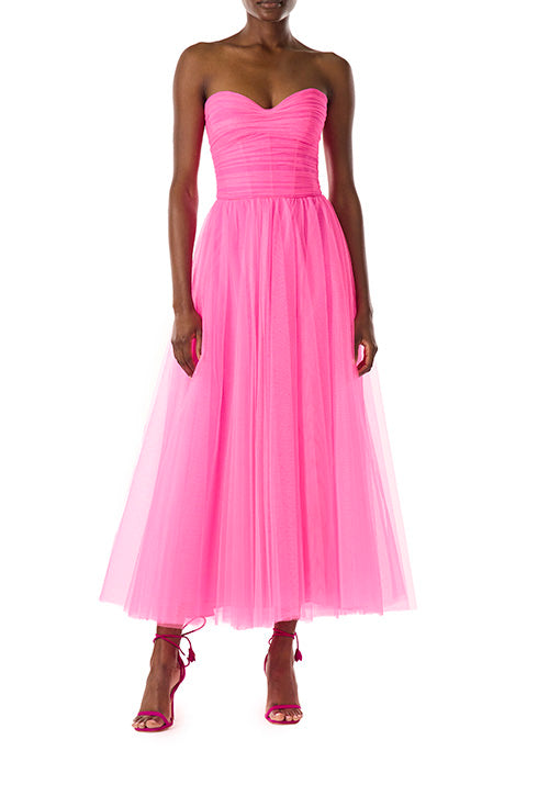 Hot pink hotsell tulle midi dress