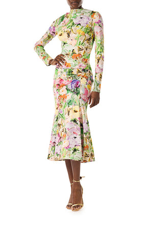 Long Sleeve Floral Midi Dress