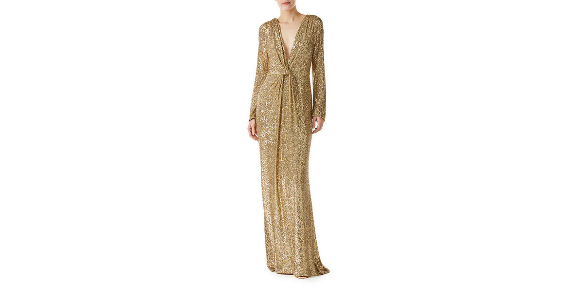 Deep V-Neck Sequin Gown – Monique Lhuillier