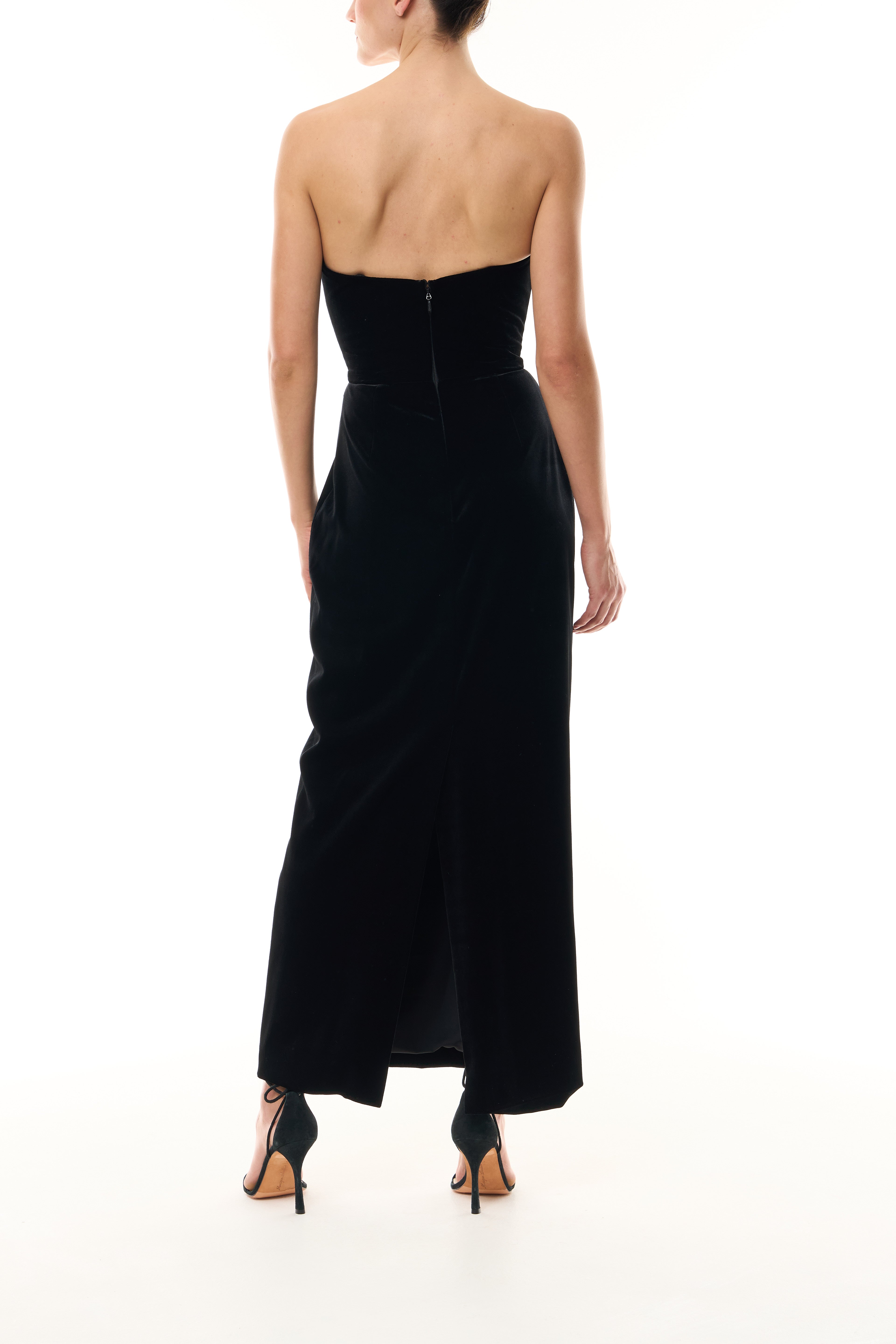 Strapless Velvet Cocktail Dress 6 / Noir