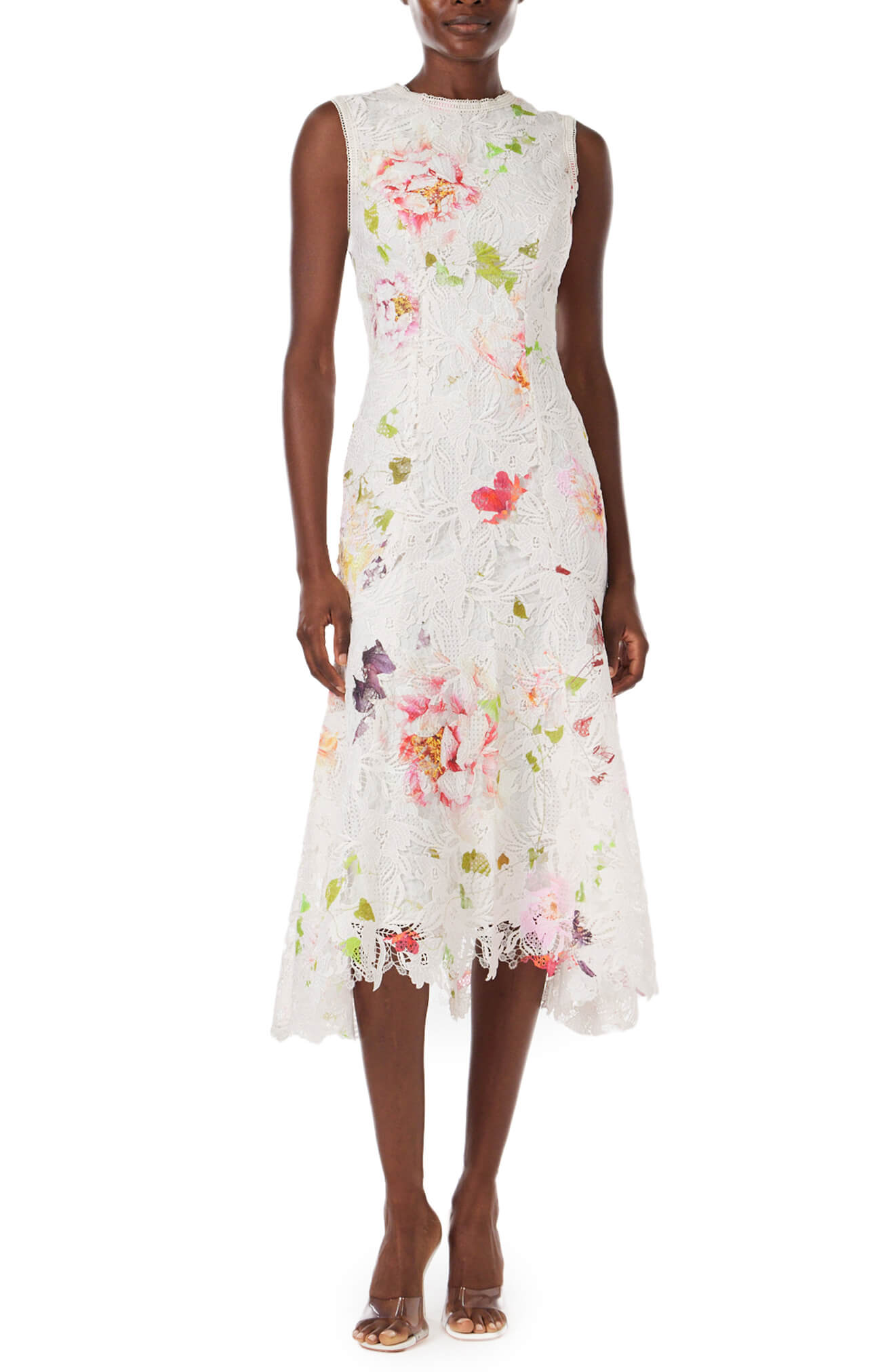 Monique lhuillier discount floral cocktail dress