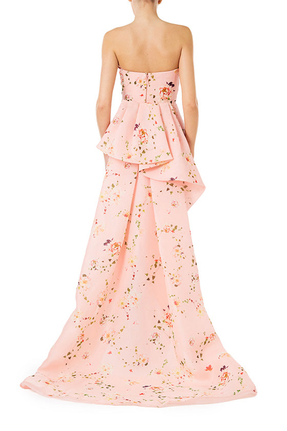 Floral Strapless Column Gown – Monique Lhuillier