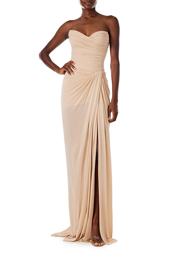 Strapless Matte Jersey Gown 6 / Sand Strapless Matte Jersey Gown 6 / Sand