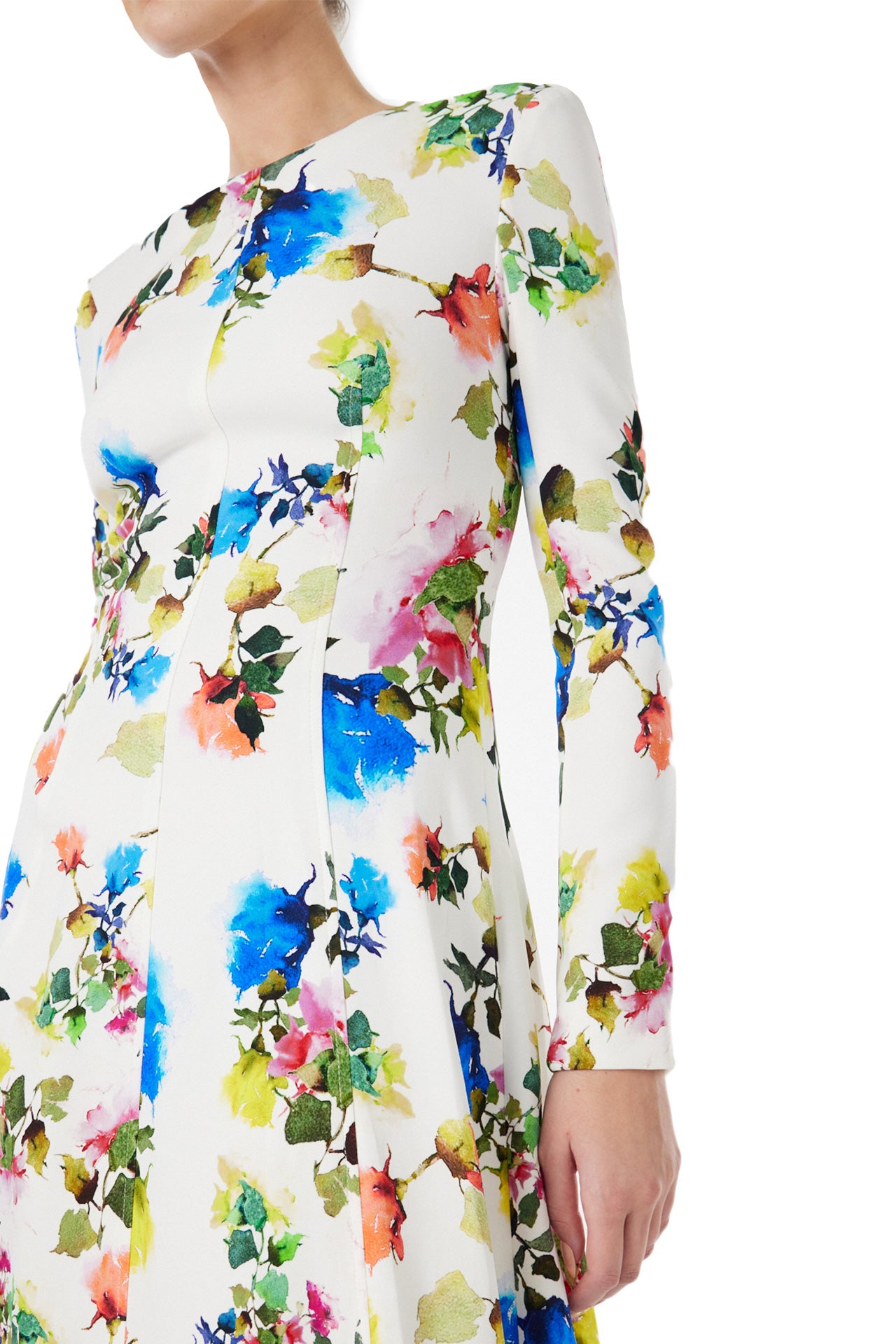 Floral Long Sleeve Day Dress – Monique Lhuillier