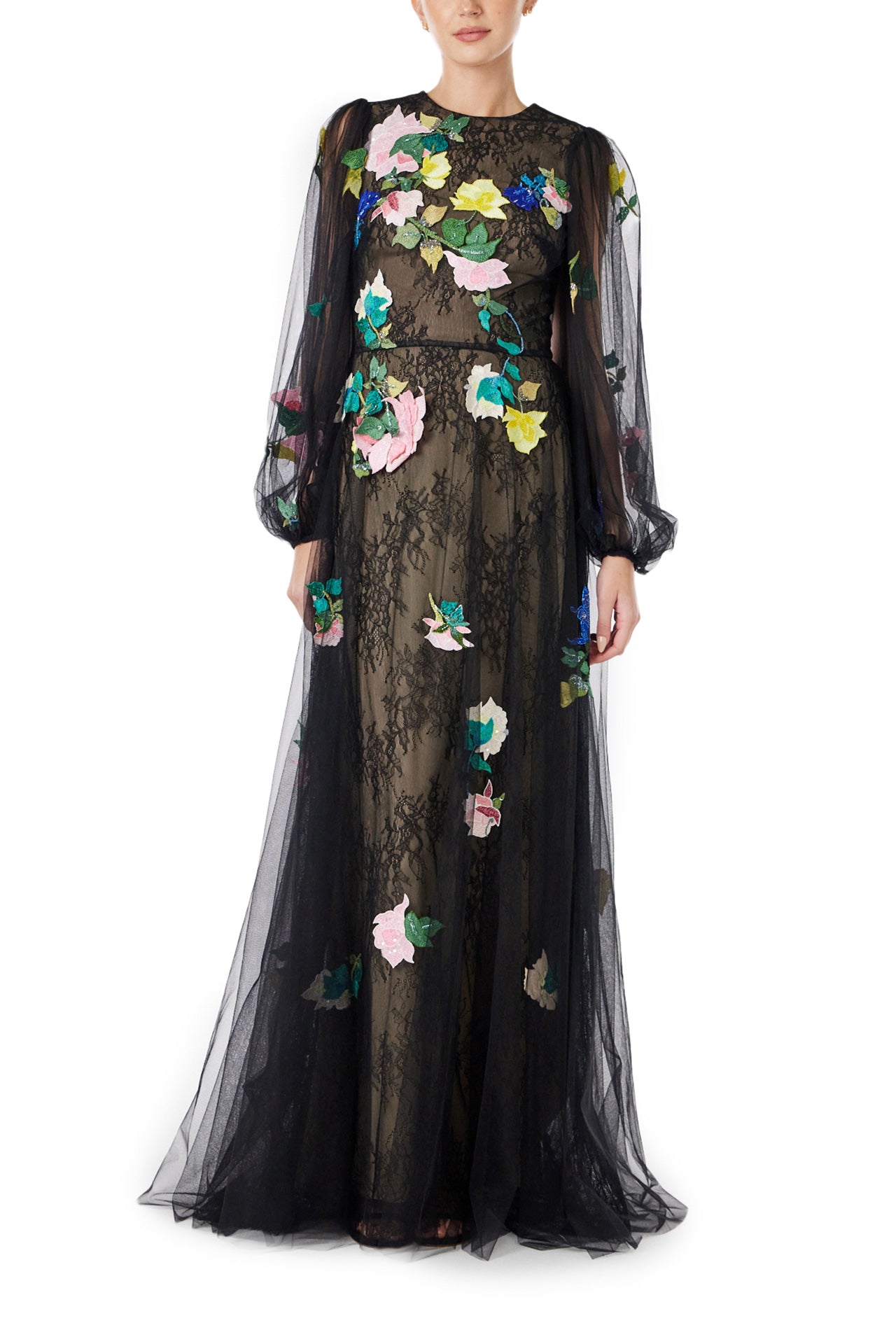 ml monique lhuillier roupell embroidered dress Limoncello Embroidered Cocktail Dress Monique Lhuillier