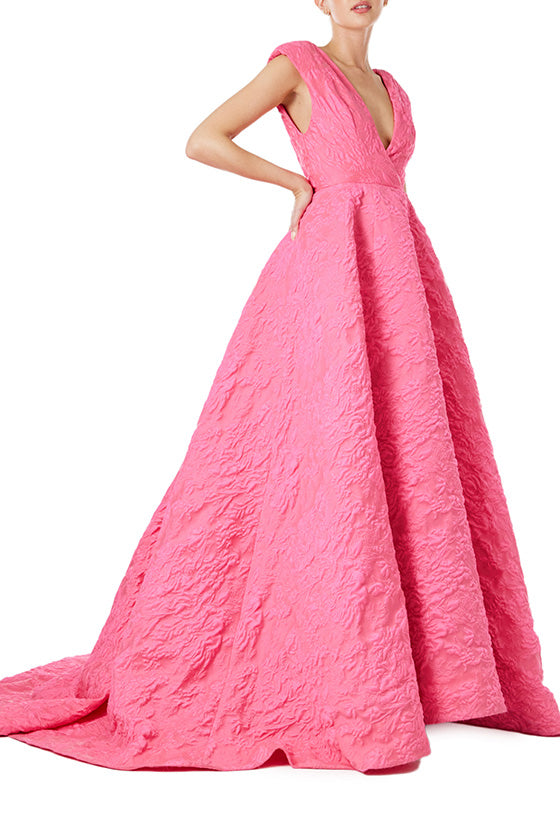 Monique lhuillier discount fuchsia gown