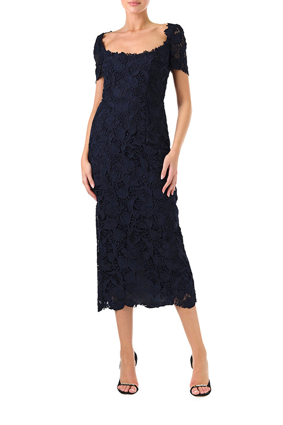 Short Sleeve Lace Sheath 8 / Night Sky Short Sleeve Lace Sheath 8 / Night Sky