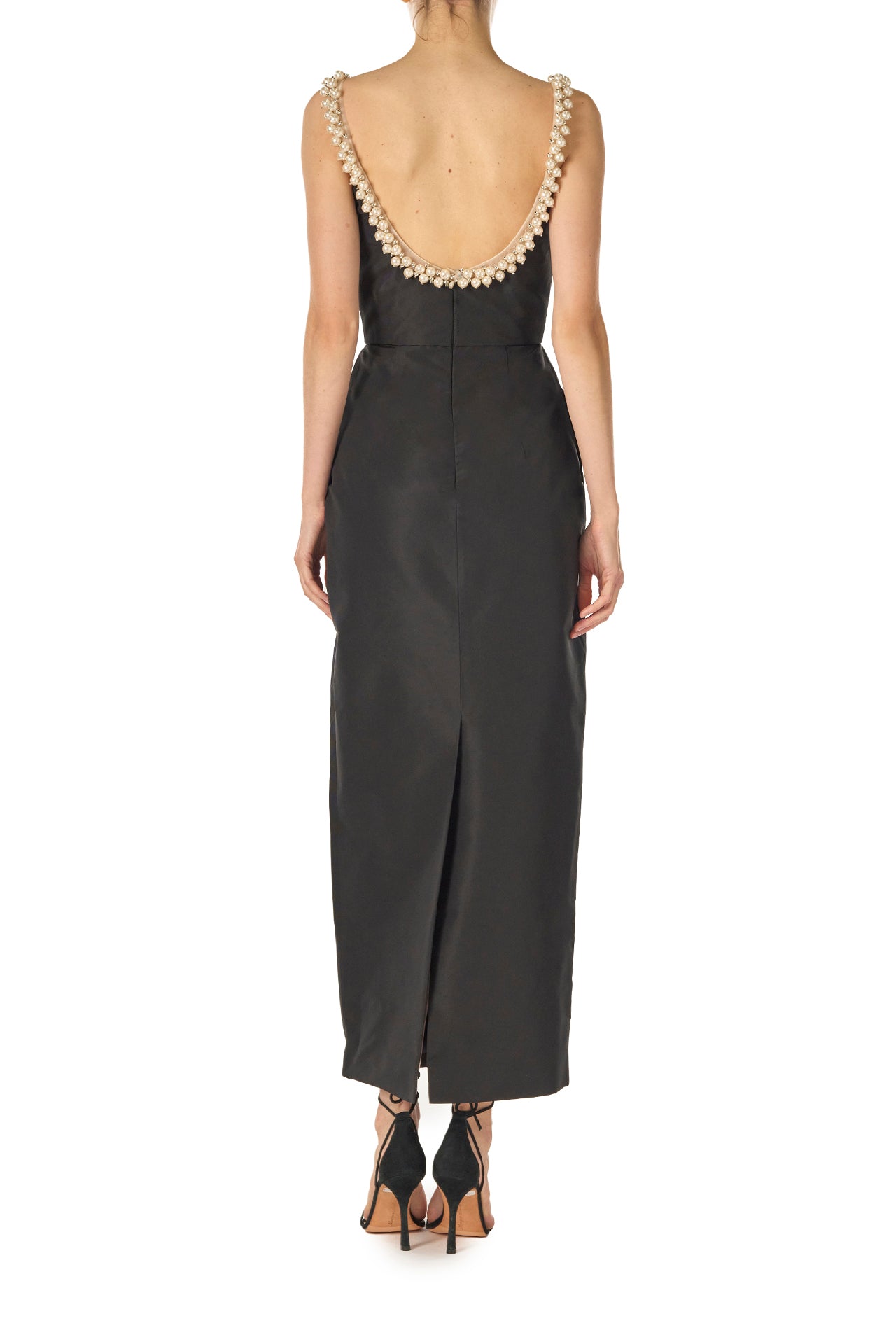 Pearl Embroidered Cocktail Dress 12 / Noir Pearl Embroidered Cocktail Dress 12 / Noir
