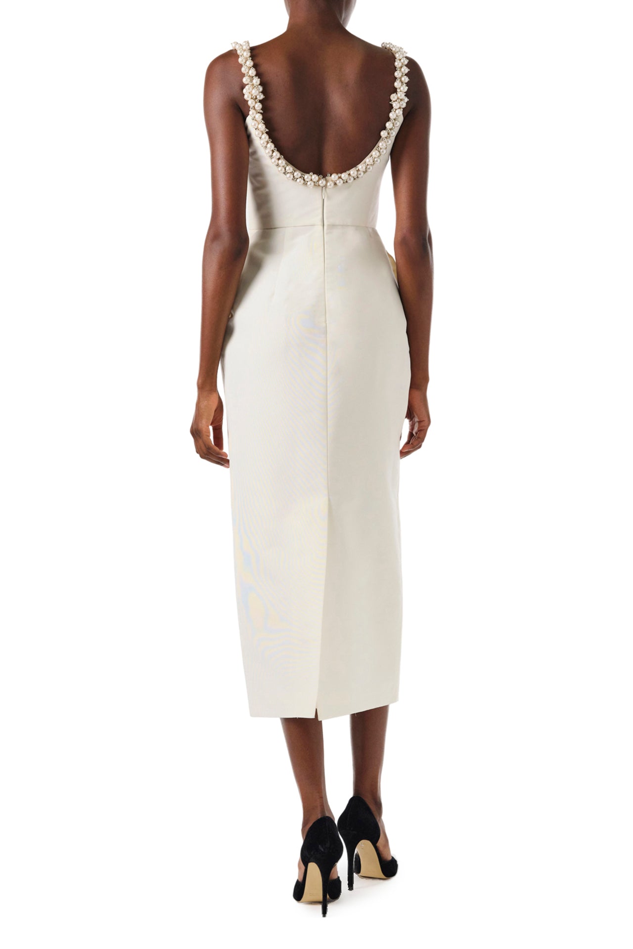 Pearl Embroidered Cocktail Dress 4 / Creme Pearl Embroidered Cocktail Dress 4 / Creme