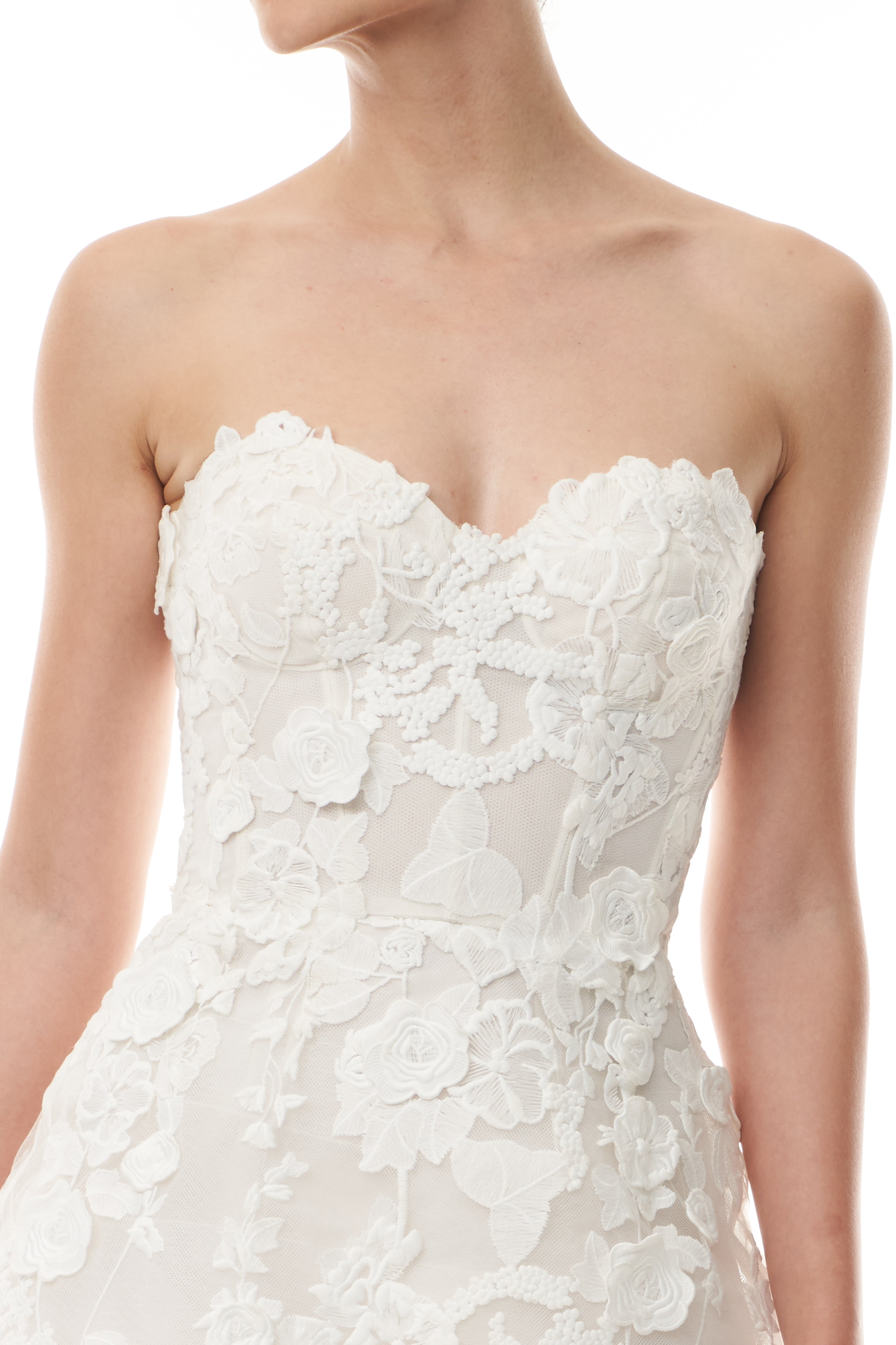 Strapless Corseted Mini Dress 10 / Silk White Strapless Corseted Mini Dress 10 / Silk White