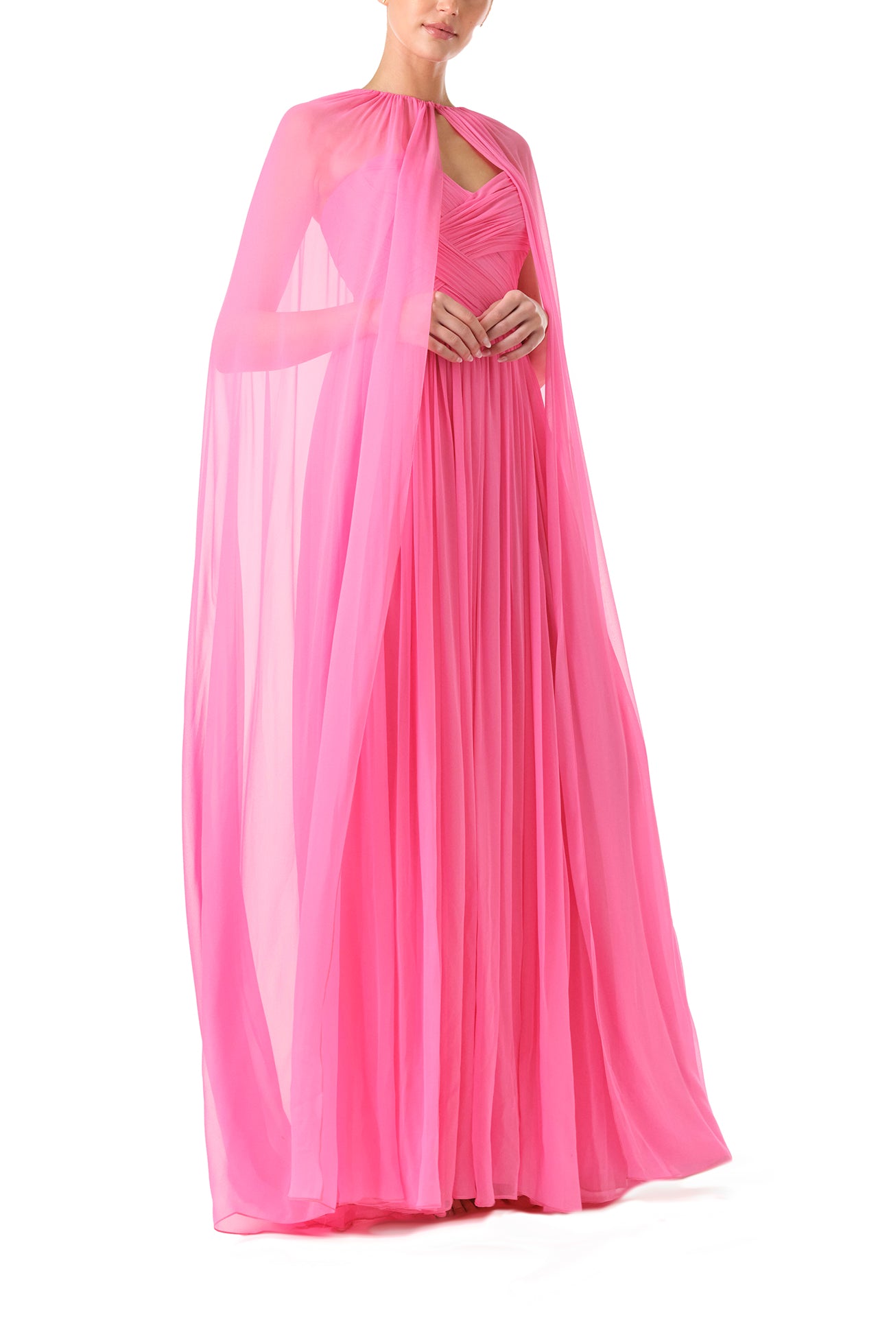Floor Length Chiffon Cape LRG / Pink Carnation Floor Length Chiffon Cape LRG / Pink Carnation