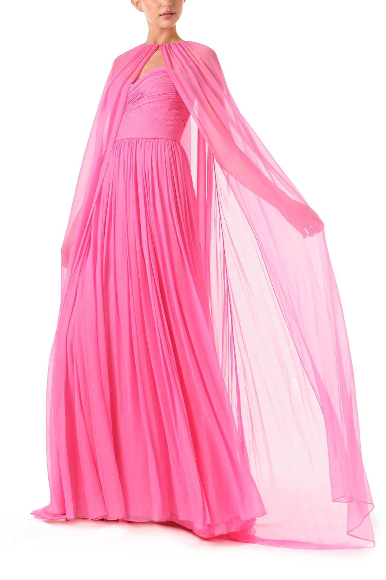 Floor Length Chiffon Cape LRG / Pink Carnation Floor Length Chiffon Cape LRG / Pink Carnation