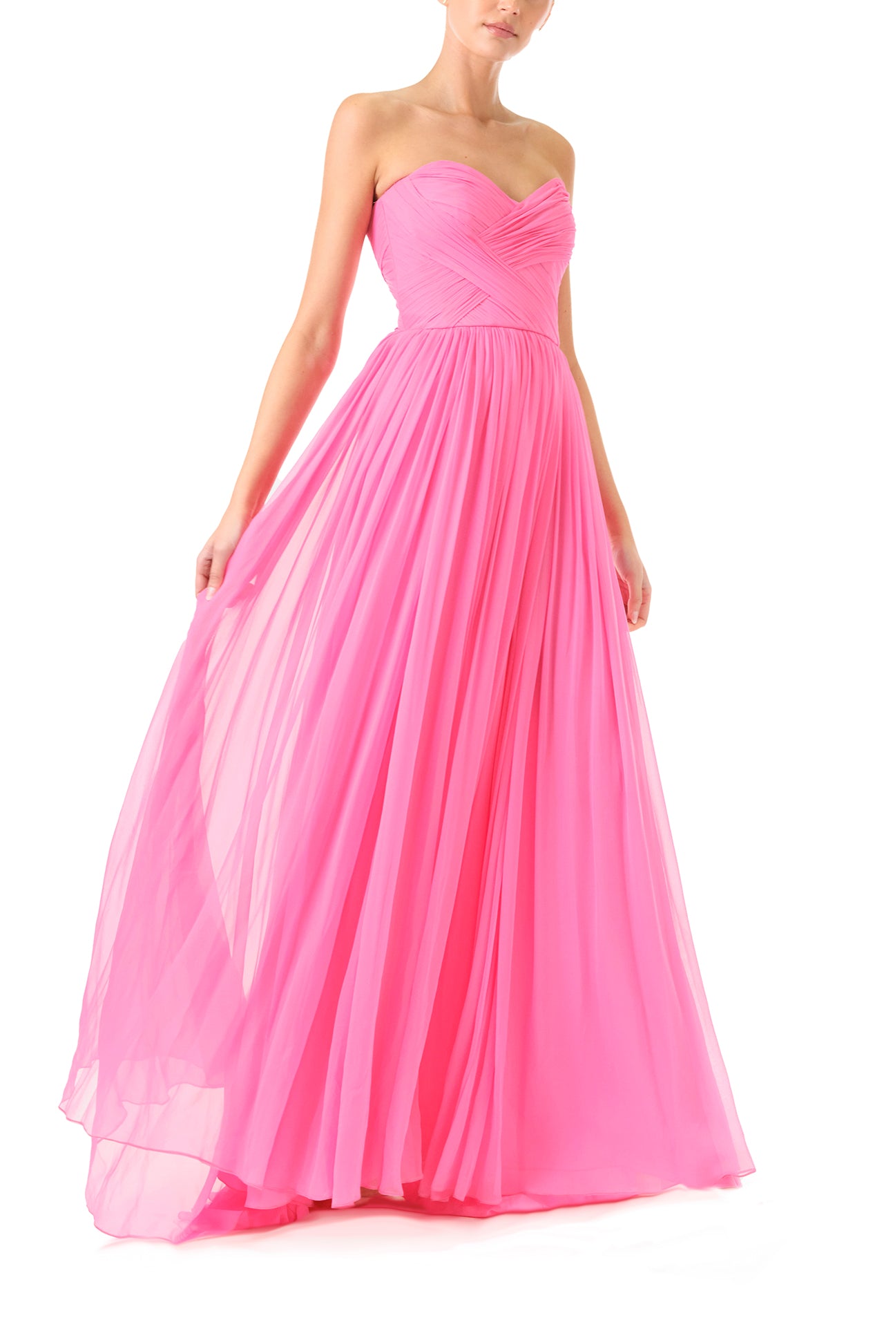 white christmas dresses Sweetheart Strapless Chiffon Gown 2 / Pink Carnation