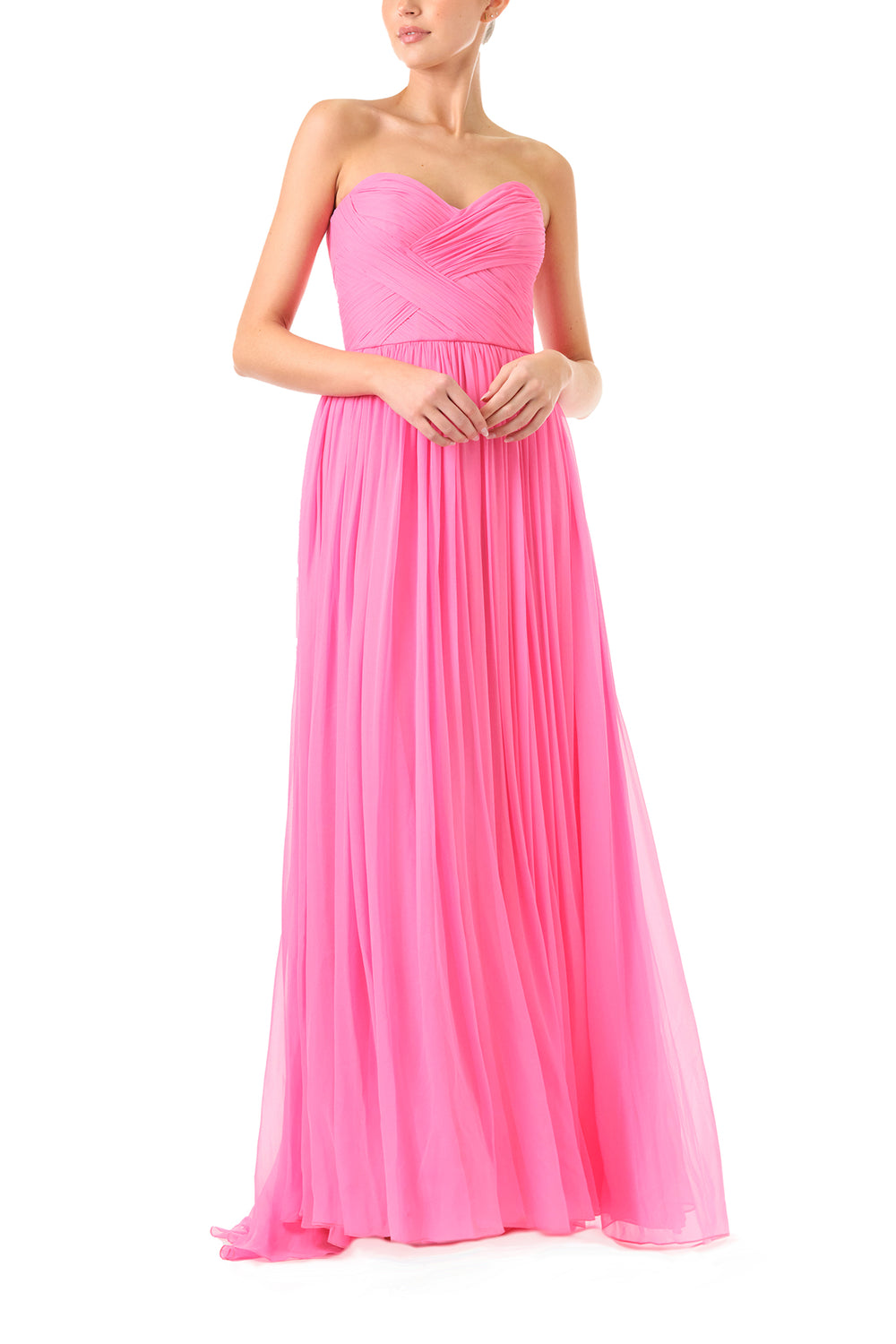 Long Chiffon Strapless Gowns with Sweethart Clover Plus Size