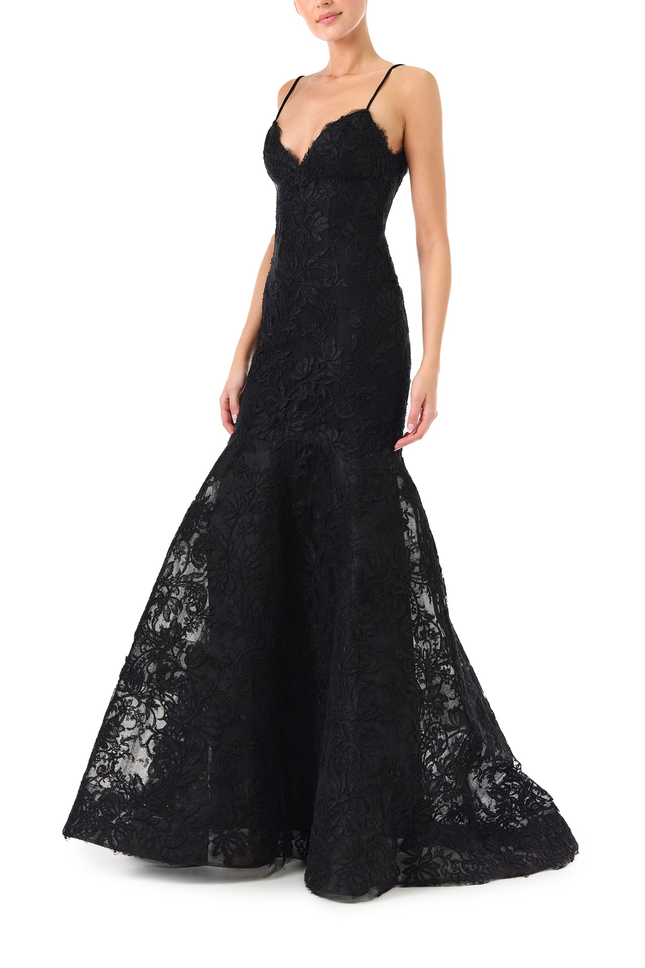 V-Neck Gown With Trumpet Skirt 8 / Noir V-Neck Gown With Trumpet Skirt 8 / Noir