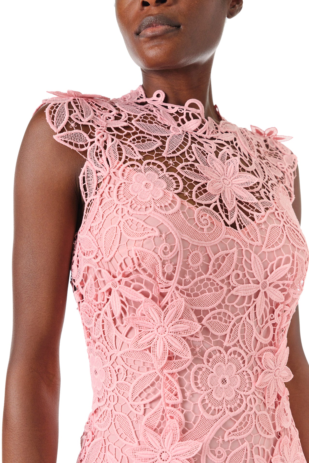 Sleeveless Lace Sheath 6 / Pink Sleeveless Lace Sheath 6 / Pink
