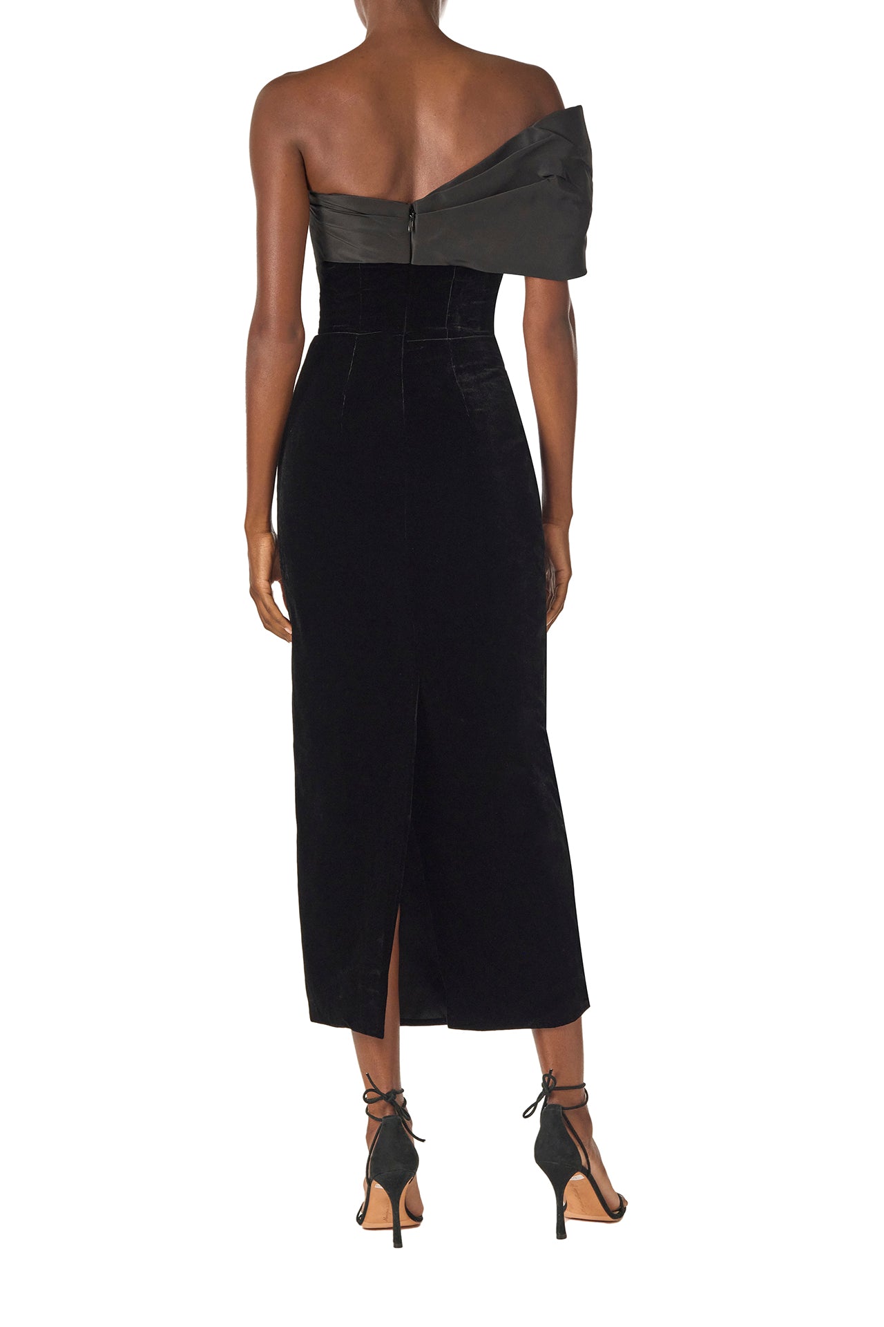 Velvet Off-the-Shoulder Sheath 14 / Noir/Noir