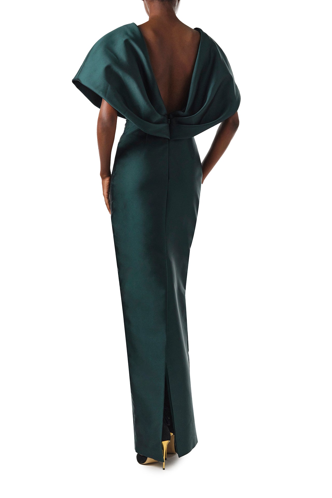 V-Neck Sculptural Column Gown Monique Lhuillier V-Neck Sculptural Column Gown Monique Lhuillier