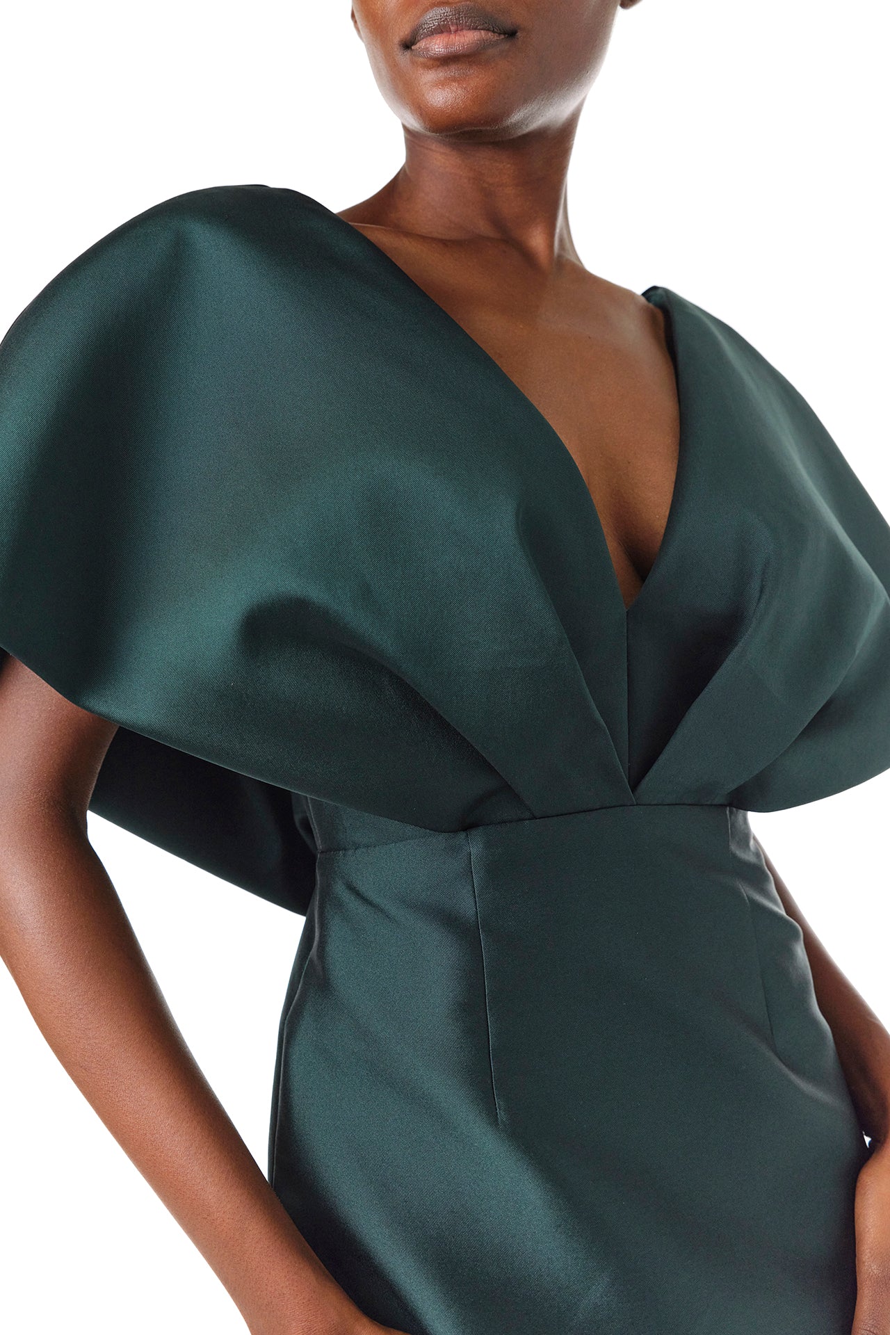 V-Neck Sculptural Column Gown Monique Lhuillier V-Neck Sculptural Column Gown Monique Lhuillier