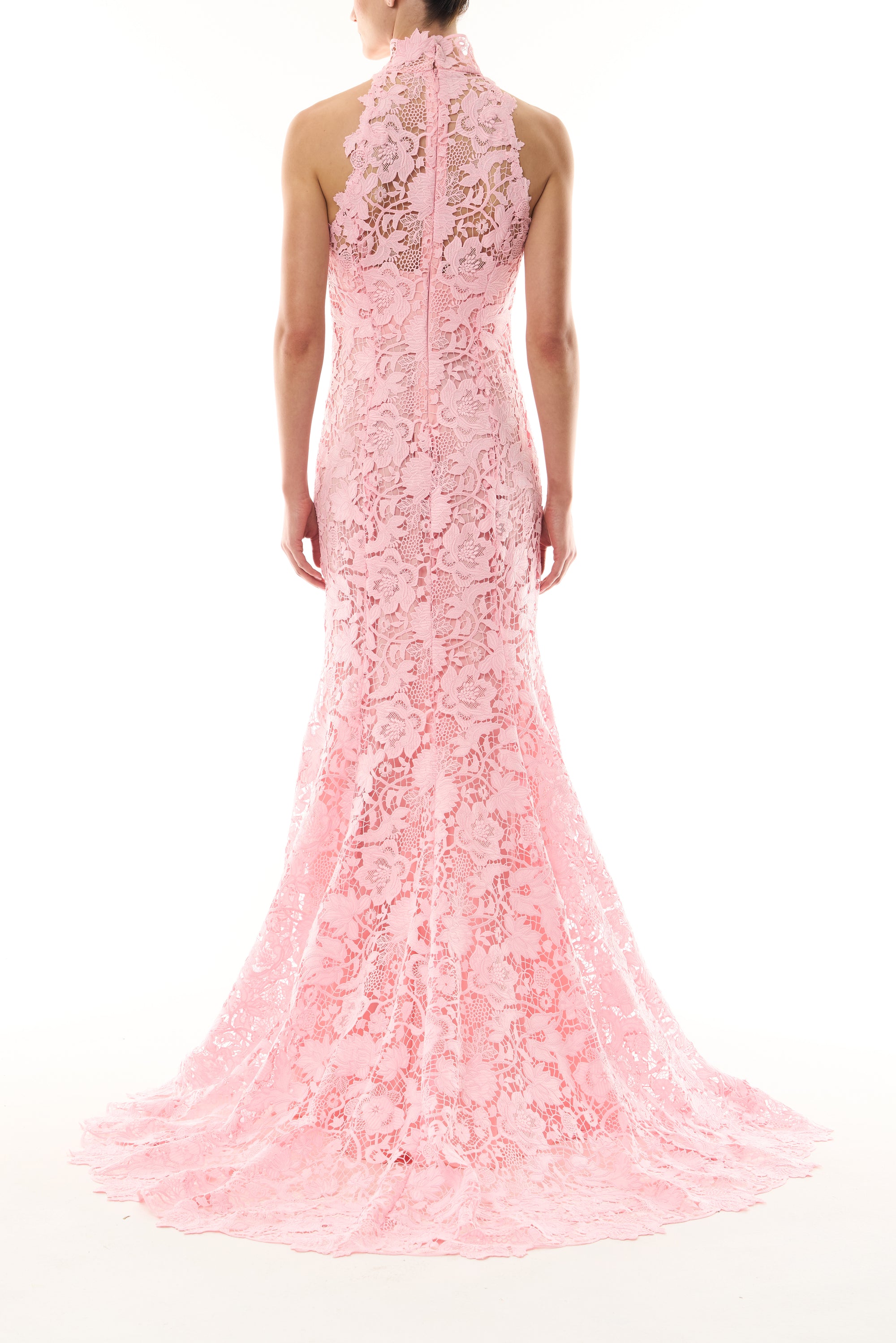 Lace Halter Trumpet Gown – Monique Lhuillier