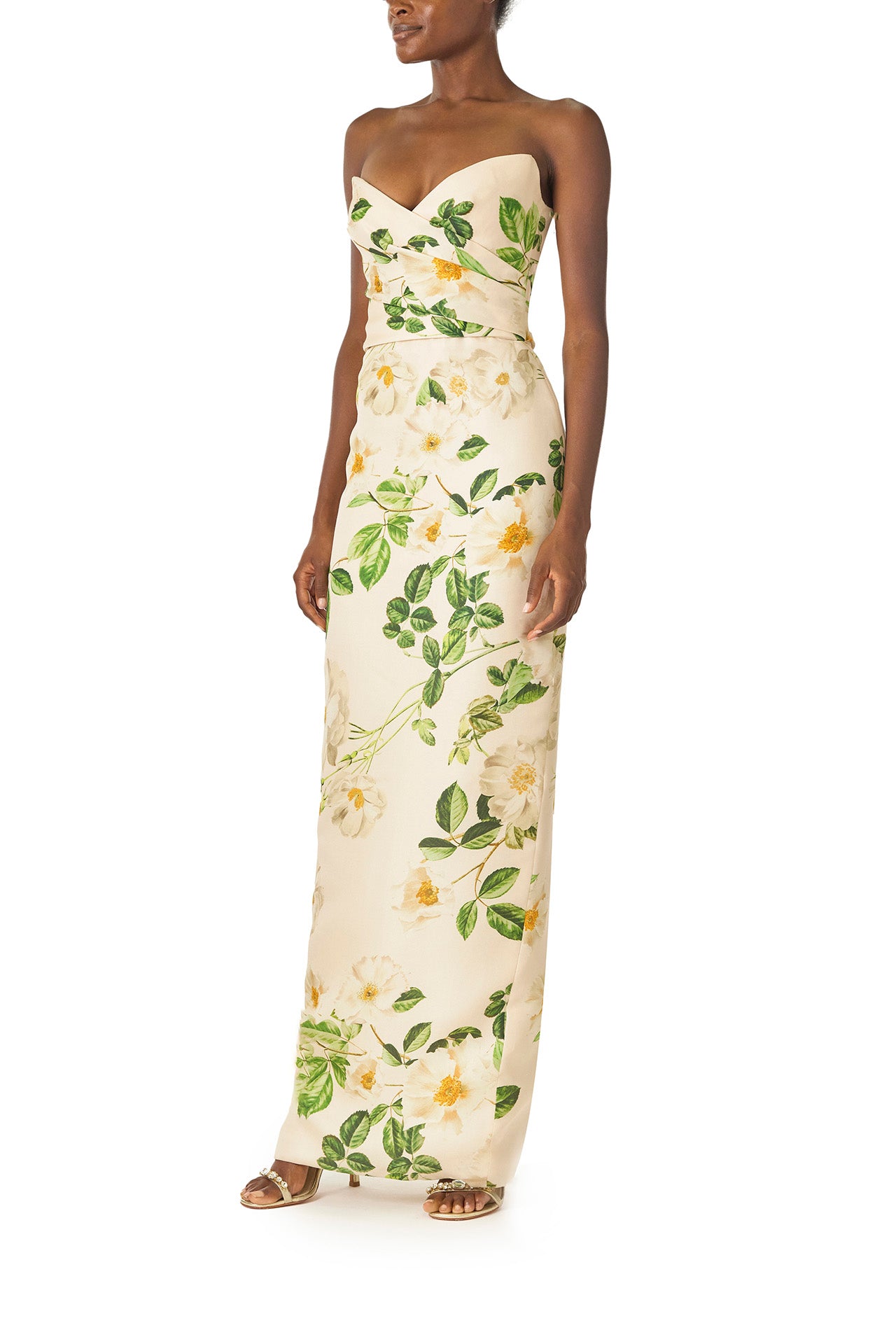 Rose Printed Column Gown – Monique Lhuillier