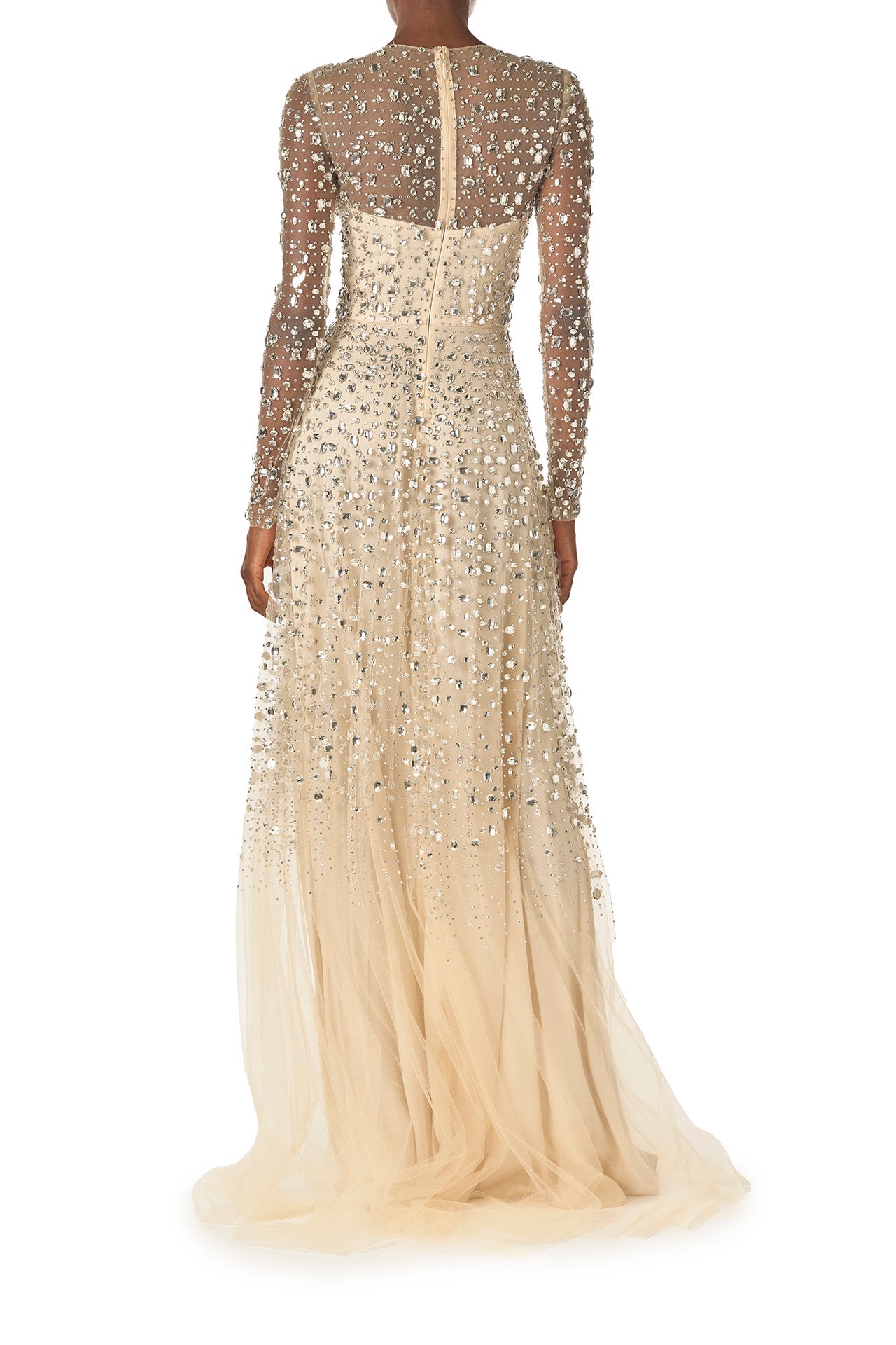 Crystal Embroidered Illusion Gown