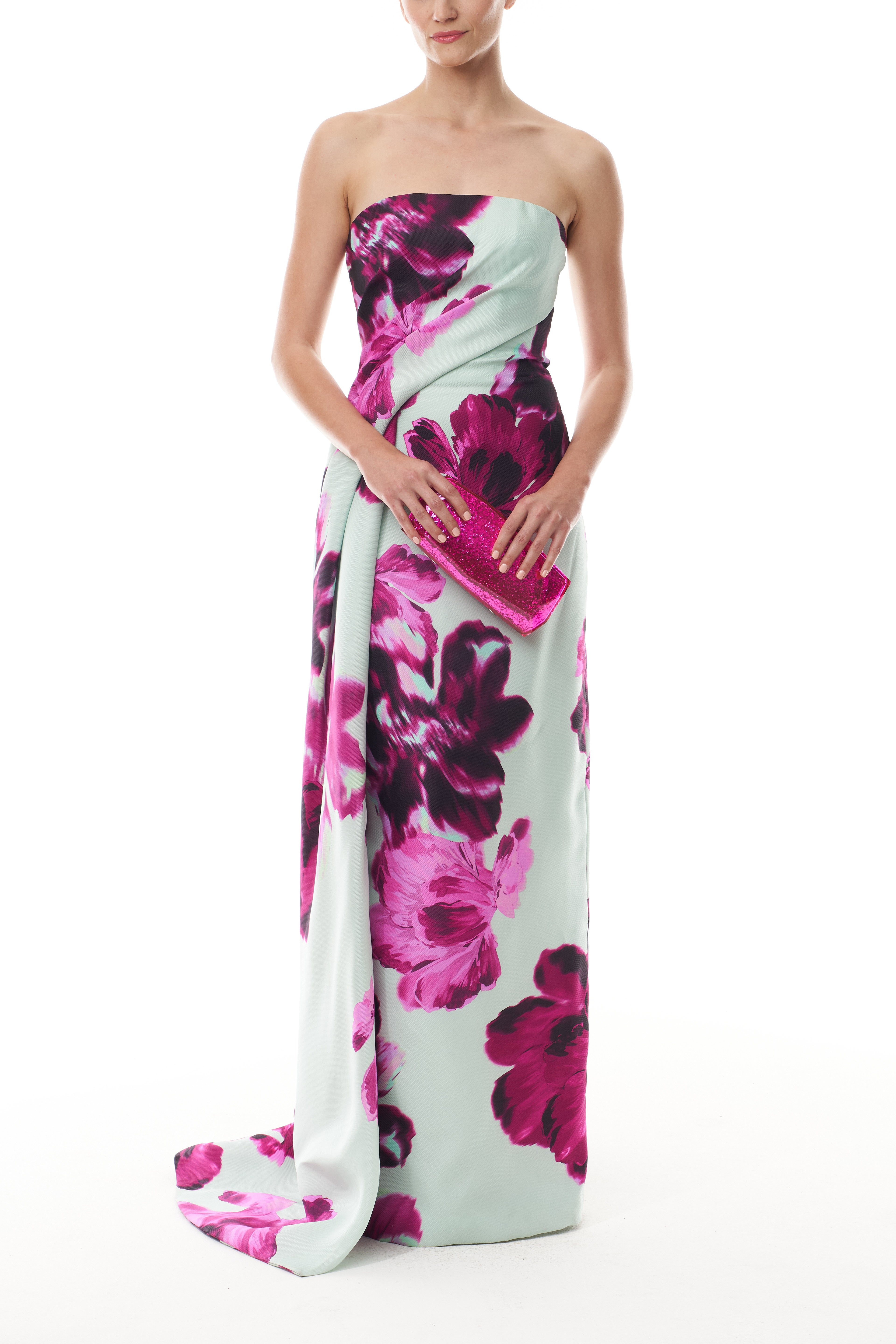 住まい/暮らし/子育て Floral Sexy Long Gown Electric Floral Column Gown – Monique Lhuillier